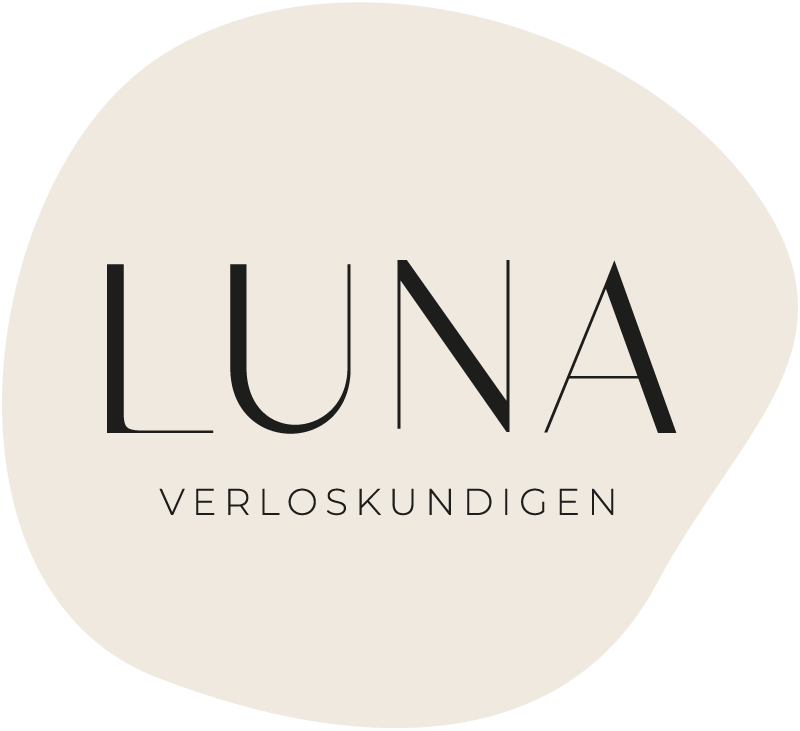 Logo Verloskundigenpraktijk Luna met organische cirkel erachter